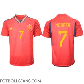 Spanien Alvaro Morata #7 Replika Hemmatröja VM 2022 Kortärmad